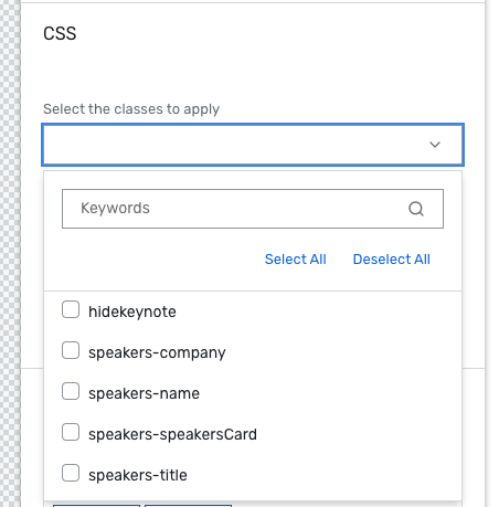 Select the CSS that you would like to apply.